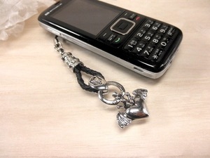  smartphone strap strap for mobile phone silver Heart mk005