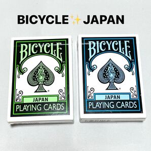【希少】BICYCLE JAPAN Playing Cards トランプ 日本限定 JAPAN レア ブルー グリーン USA