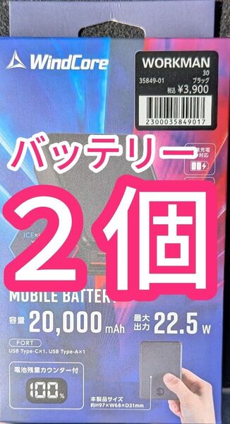ワークマン ウィンドコア ICE HEATERペルチェベストPRO専用バッテリー 2個