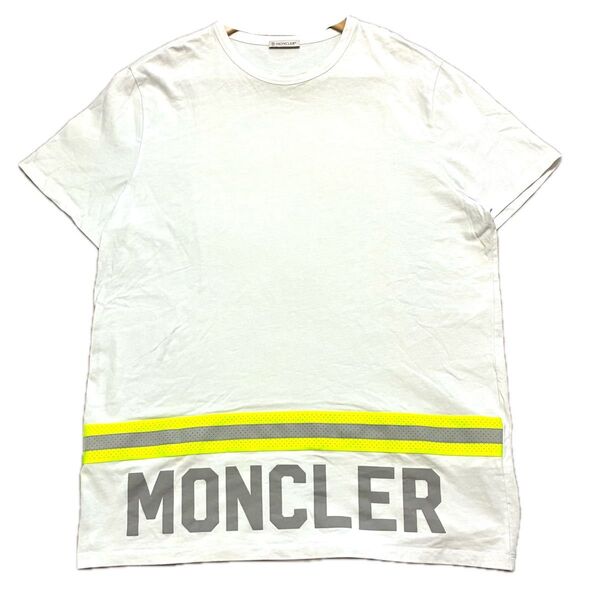 XL 美品 モンクレール 20SS リフレクティブ ライン Tシャツ ホワイト