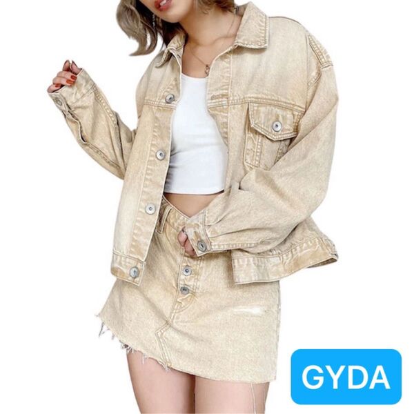 【新品未使用】GYDA ジェイダ ケミカルデニムセットアップ