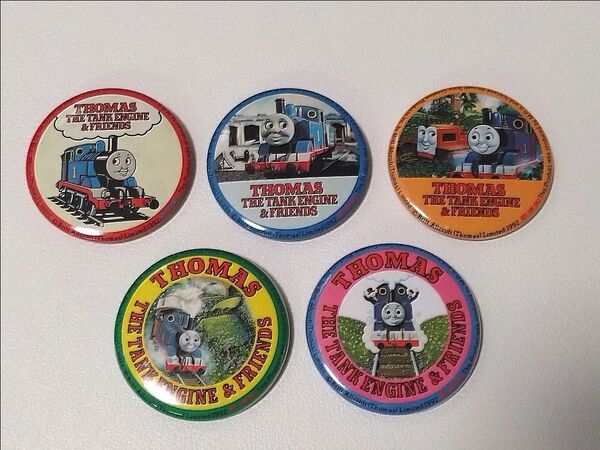 非売品 きかんしゃトーマス 缶バッジ5個セット 1992年 平成初期当時物
