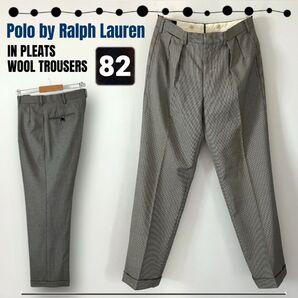 ラルフローレン★2インプリーツ★ウールトラウザー/クラシックスラックス★千鳥格子★Polo by Ralph Lauren★w82