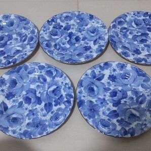 【送料込】UTSUWAKAN by MAEBATA マリーヌ パーティー皿セット ブルーローズ 大皿1枚 中皿5枚 和食器