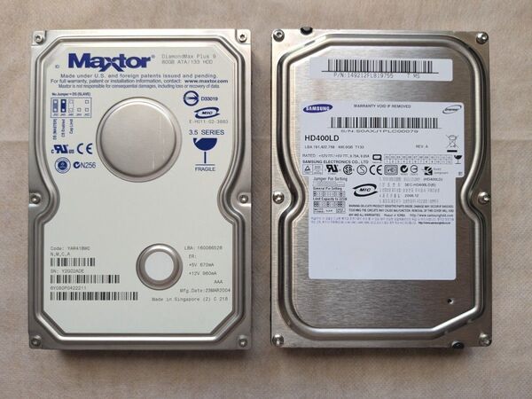 【希少品】 IDE HDD SAMSUNG 400GB MAXTOR 80GB