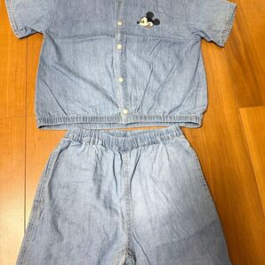 プティマイン ミッキー シャツセットアップ 100cm