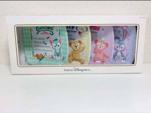 新品未使用 ダッフィー フレンズ 東京ディズニーシー メラミン プレート お皿 シェリーメイ ジェラトーニ ステラルー