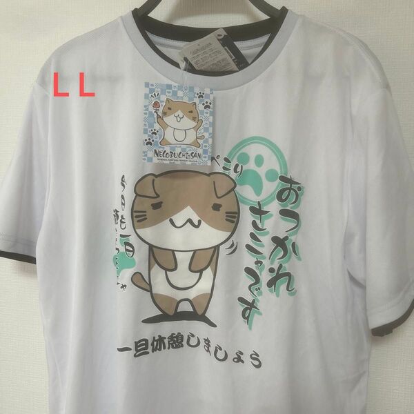 新品メンズL Lサイズ【ねこぶちさん】半袖Tシャツ ドライ素材