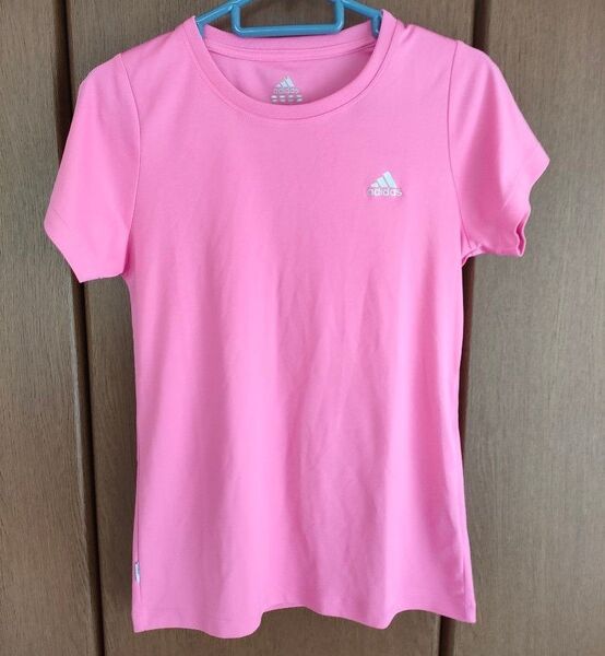 【美品】adidas Tシャツ 半袖 ピンク レディース Mサイズ used クローゼット整理品 自宅保管