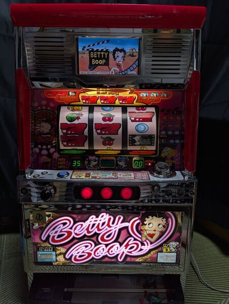 【オートプレイ付】パチスロ実機 サミー ベティ・ブープ 音声直取ハーネス付