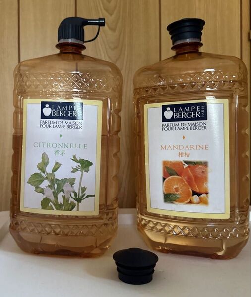 「値下げしました」ランプベルジェ アロマオイル 使いかけMANDARINE・CITRONNELLE L 合計over2.5L