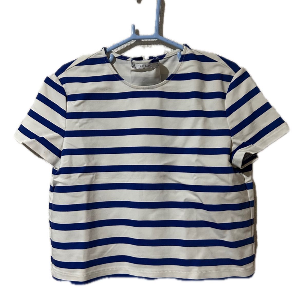 ZARA ボーダー柄トップス ホワイト×ブルー