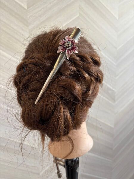 くちばしクリップ 花モチーフ ヘアピン コンコルドクリップ ヘアアクセサリー 髪飾り