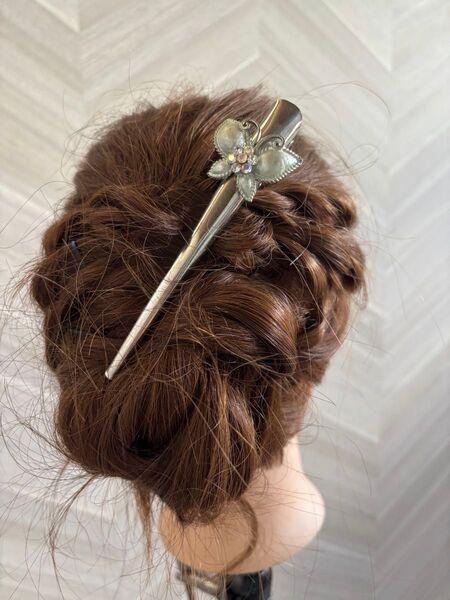 くちばしクリップ コンコルドクリップ エレガントな蝶モチーフ 髪飾り ヘアアクセサリー ヘアクリップ