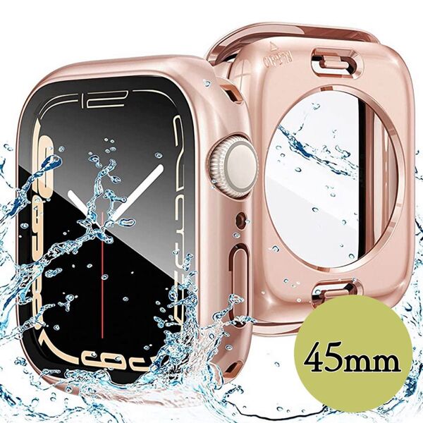 Apple Watch Case カバー 防水防塵 9Hガラス 360°保護カバーガラス 45mmサイズ