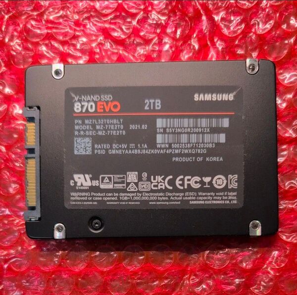 【正常判定品】SAMSUNG 870 EVO 2TB 2.5インチ SATA SSD