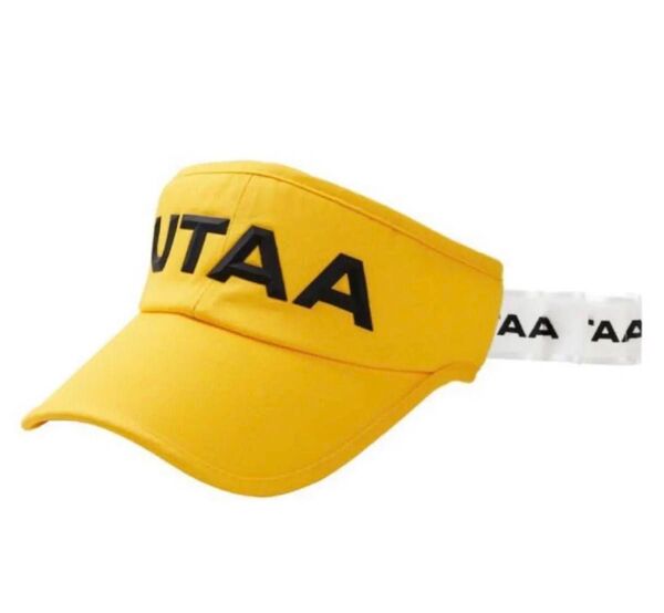 UTAA ユタ レディース ゴルフ リボン付き バイザー キャップ イエロー黄色