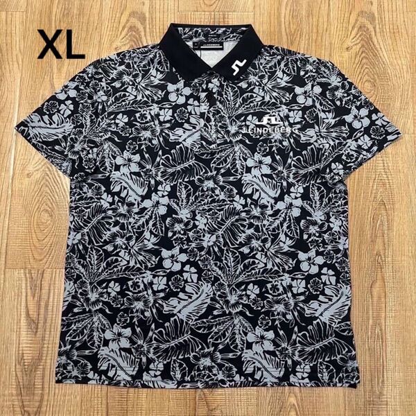 新品 J.LINDEBERG ゴルフ 半袖ポロシャツ ブラック メンズ XL
