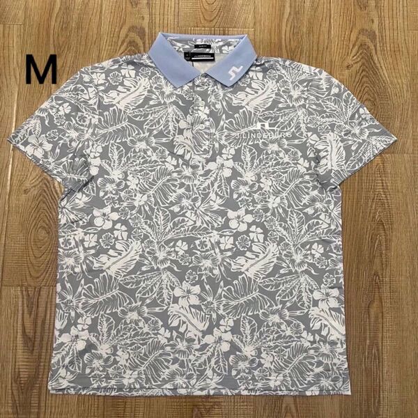 新品 J.LINDEBERG ゴルフ 半袖ポロシャツ グレー メンズ M