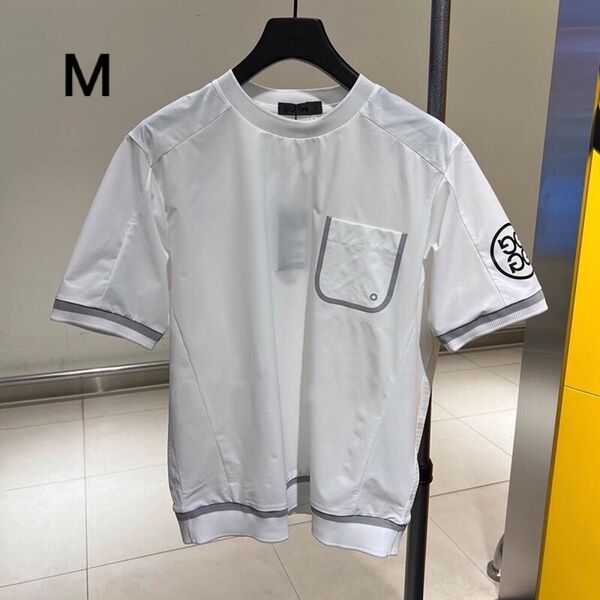 ジーフォア 人気 ゴルフ メンズ トップスカットソー Tシャツ 半袖 ホワイト M