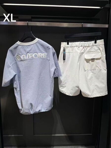 G/FORE ジーフォア ゴルフ メンズ シャツ 半袖 トップス カットソー ブルーXL