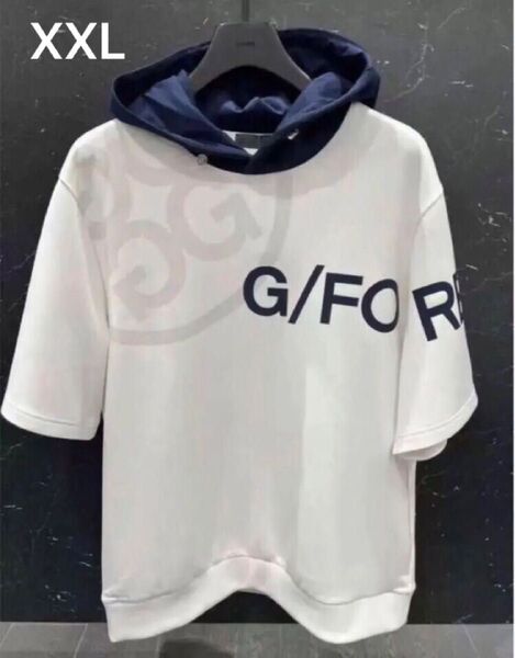 即発送GFOREジーフォア ゴルフウエアメンズ トップス 半袖パーカー ホワイト XXL
