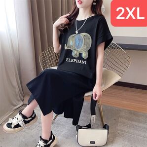 tシャツワンピース ロング レディース 半袖 スリット 夏 SLWD017