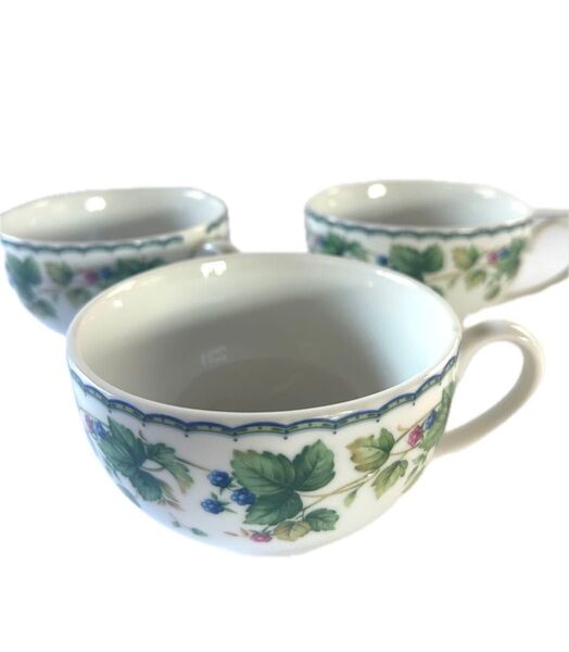 Natural Scene FINE CHINA B.M. NETWORK スープカップ 3個 ベリー柄 アサイカップ 美品