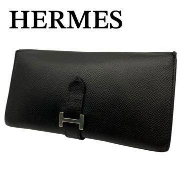 美品 HERMES エルメス ベアン クラシック 長財布 D刻印 ブラック