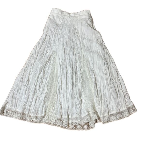 白のロングスカート レース フレア 春夏