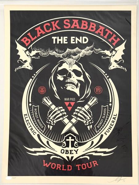 325枚限定 Black Sabbath The End ツアー シルクスクリーンポスター obey ozzy