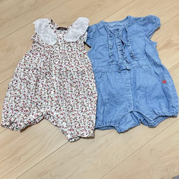 ベビー 70cm ロンパース 2枚セット ベビー服 ベビー 女の子 ロンパース