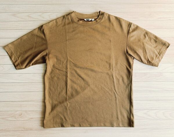 UNIQLO エアリズムコットンオーバーサイズTシャツ 5分袖 S / ユニクロ