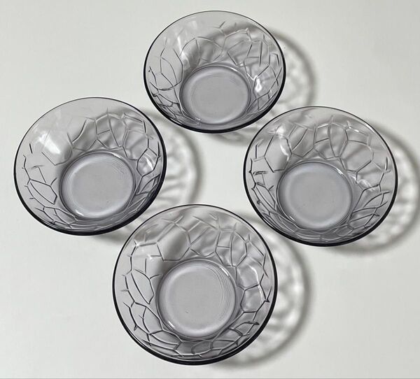 ●色付ガラス 昭和レトロ ガラス ガラス器 小鉢 小皿 食器 トレイ レトロアンティーク ヴィンテージ 古民家