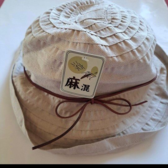 サマーハット 麻混 帽子