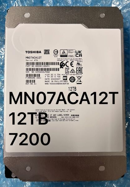 TOSHIBA MN07ACA12T 12TB 内蔵 HDD NAS 向け高耐久