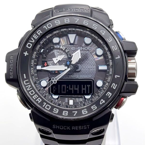 美品 G-SHOCK GWN-1000B ガルフマスター 電波ソーラー ブラック GULFMASTER 腕時計 CASIO