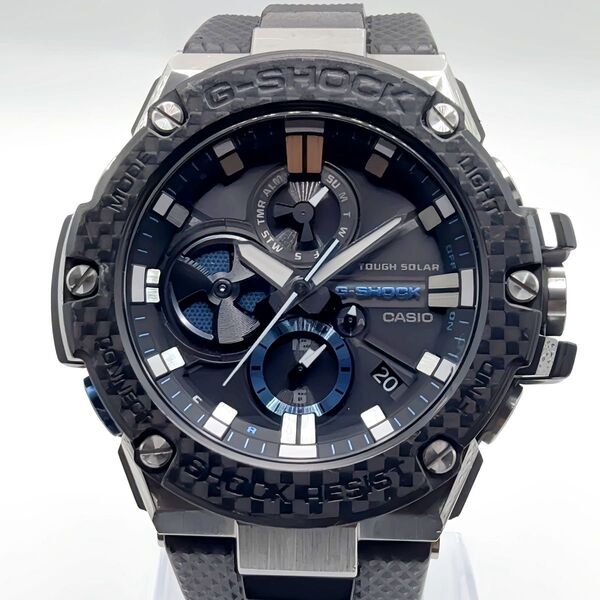 美品 CASIO カシオ G-SHOCK G-STEEL GST-B100XA-1AJF ブラック タフソーラー カーボン