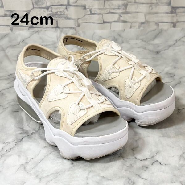 NIKE ナイキ・サンダル AIR MAX KOKO 厚底 24cm アイボリー系×ホワイト系