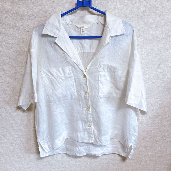 H&M リネンシャツ ホワイト .