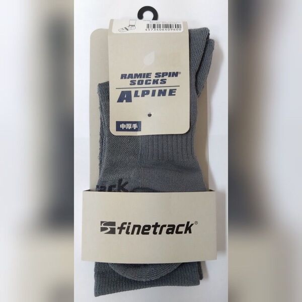 未使用 ソックス靴下 ファイントラック ラミースピン ソックス アルパイン レギュラー M GRAY (グレー)