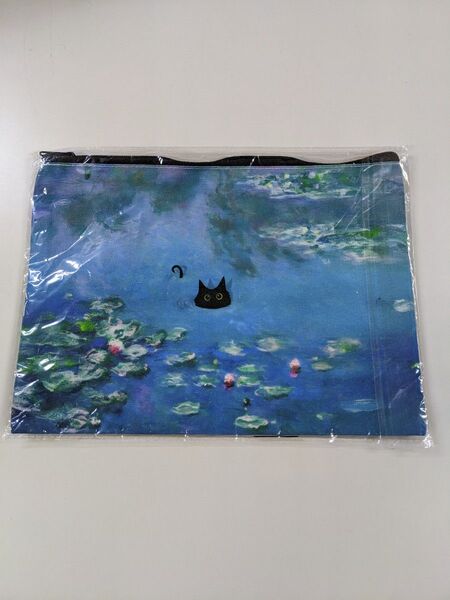 【未開封品】黒猫と睡蓮の池 ポーチ