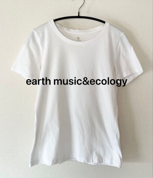 アースミュージックアンドエコロジー ベーシッククルーネックTシャツ 半袖 ホワイト サイズM Tシャツ 白 M トップス