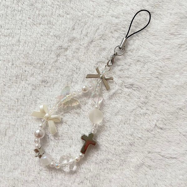 ハンドメイド ストラップ チャーム ビーズ アクセサリー キーホルダー バッグチャーム 推し活 韓国
