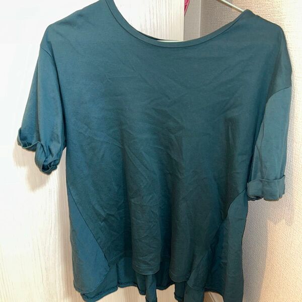 深緑Tシャツ #OPAQUE.CLIP 青緑 半袖 #チュニック