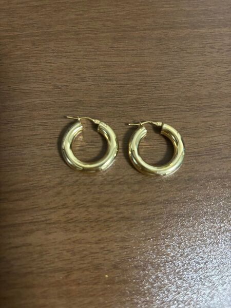 STAR JEWELRY K10ゴールド フープピアス