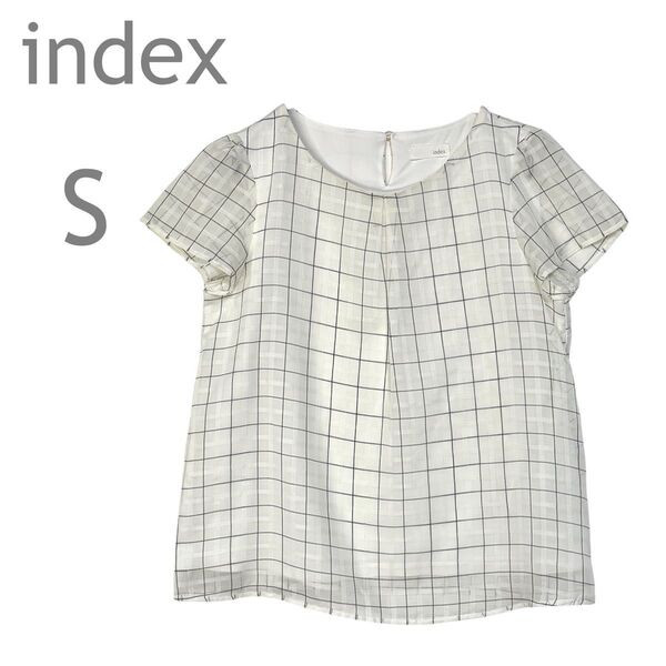 index/インデックス/ワールド レースブラウス トップス チェック 半袖 S