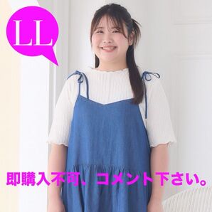 新品★しまむら ジャガードメローTシャツ(komachi) LL アイボリー