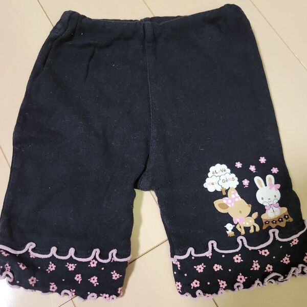 80cm ハーフパンツ黒い動物キャラクター半ズボン 保育園用