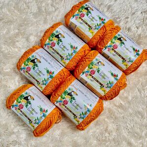 セリア トロピカルコットン 日本製 オレンジ ミカン 毛糸 ごしょう産業 編み物
